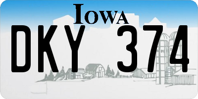 IA license plate DKY374