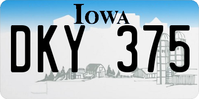 IA license plate DKY375