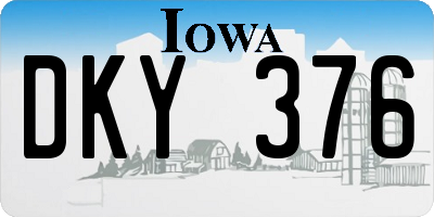 IA license plate DKY376