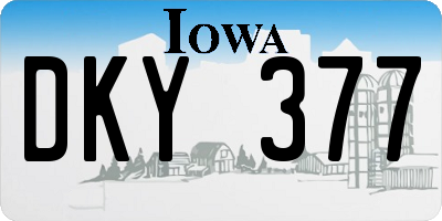 IA license plate DKY377