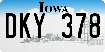 IA license plate DKY378