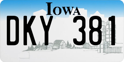 IA license plate DKY381