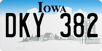 IA license plate DKY382