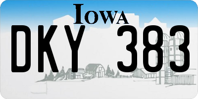 IA license plate DKY383