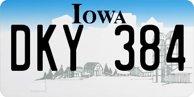 IA license plate DKY384