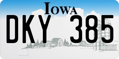 IA license plate DKY385