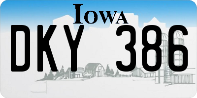IA license plate DKY386