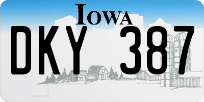IA license plate DKY387