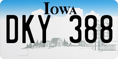IA license plate DKY388