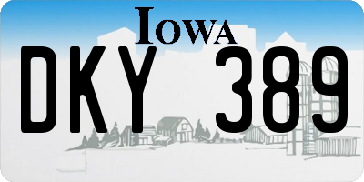IA license plate DKY389
