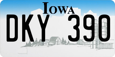 IA license plate DKY390