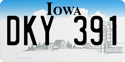 IA license plate DKY391