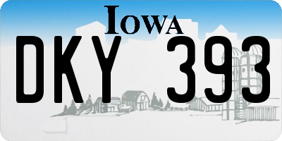 IA license plate DKY393