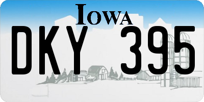 IA license plate DKY395