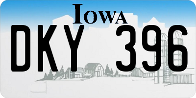IA license plate DKY396