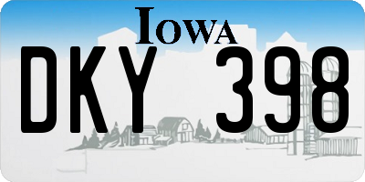 IA license plate DKY398