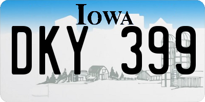 IA license plate DKY399