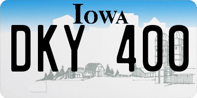 IA license plate DKY400