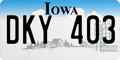 IA license plate DKY403