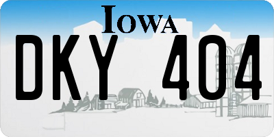 IA license plate DKY404