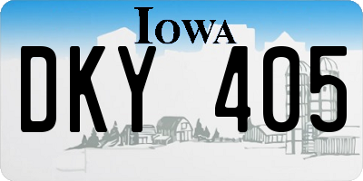 IA license plate DKY405