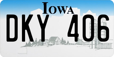 IA license plate DKY406