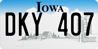 IA license plate DKY407