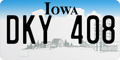 IA license plate DKY408