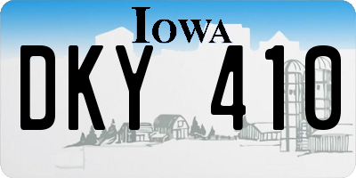IA license plate DKY410