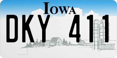 IA license plate DKY411