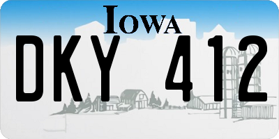 IA license plate DKY412