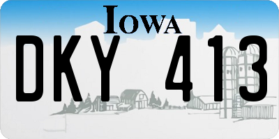 IA license plate DKY413