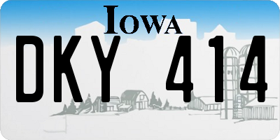 IA license plate DKY414