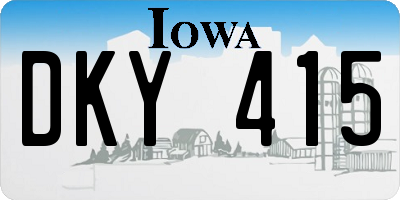 IA license plate DKY415