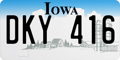 IA license plate DKY416