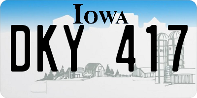 IA license plate DKY417