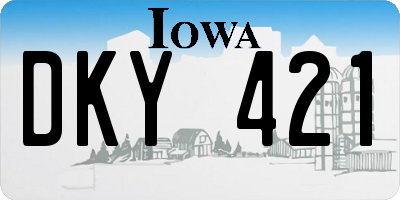 IA license plate DKY421