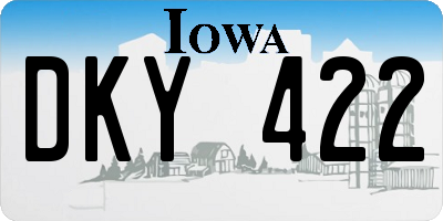 IA license plate DKY422