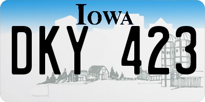 IA license plate DKY423