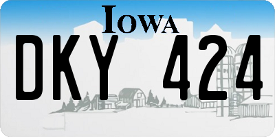 IA license plate DKY424