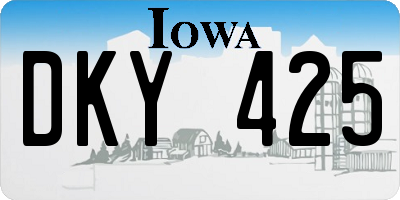 IA license plate DKY425