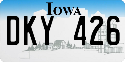 IA license plate DKY426