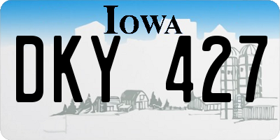 IA license plate DKY427