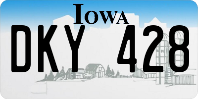 IA license plate DKY428