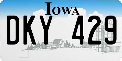 IA license plate DKY429