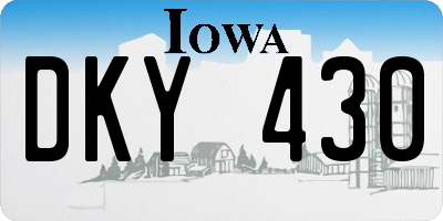 IA license plate DKY430