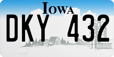 IA license plate DKY432