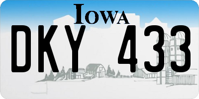 IA license plate DKY433