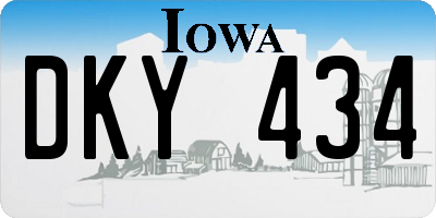 IA license plate DKY434