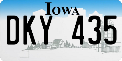 IA license plate DKY435